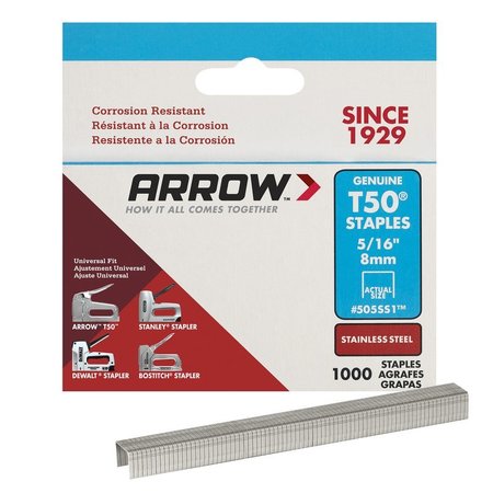 ARROW FASTENER Staple Flat Ss Bx1000 5/16In 505SS1